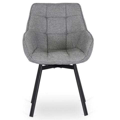 Krzesło Tapicerowane Obrotowe do Salonu LUNA 2 Szare Nowoczesne Loft