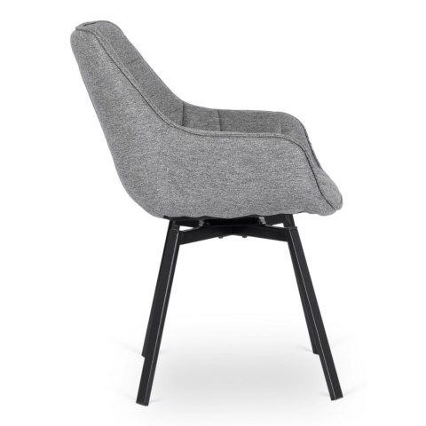 Krzesło Tapicerowane Obrotowe do Salonu LUNA 2 Szare Nowoczesne Loft