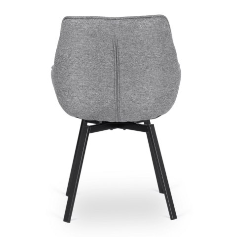 Krzesło Tapicerowane Obrotowe do Salonu LUNA 2 Szare Nowoczesne Loft