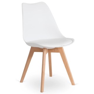 Krzesło SCANDI Białe/Dąb Ekoskóra