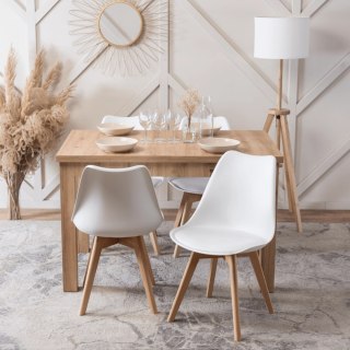 Krzesło SCANDI Białe/Dąb Ekoskóra