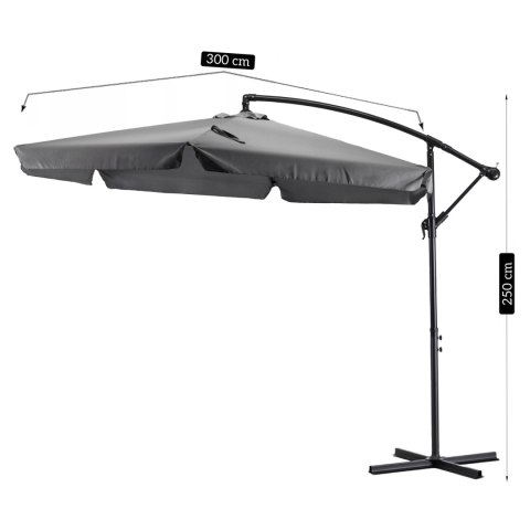 Parasol Ogrodowy AKRON Szary
