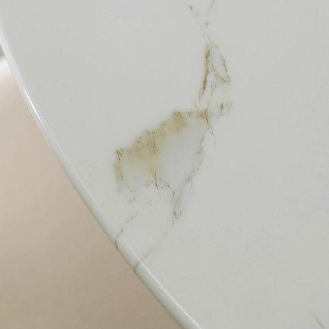 Stół BALI Szklany 100 cm Biały Marmur/Złoty