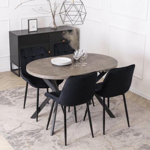 Stół DORIAN Rozkładany 80-160 cm Beton/Czarny