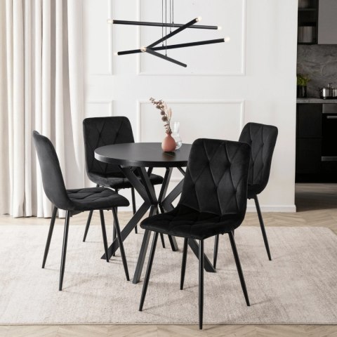 Stół DORIAN Rozkładany 80-160 cm Czarny