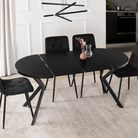 Stół DORIAN Rozkładany 80-160 cm Czarny