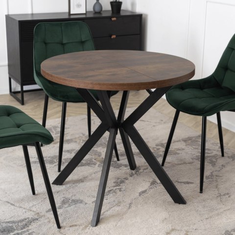 Stół DORIAN Rozkładany 80-160 cm Dąb Rustykalny/Czarny