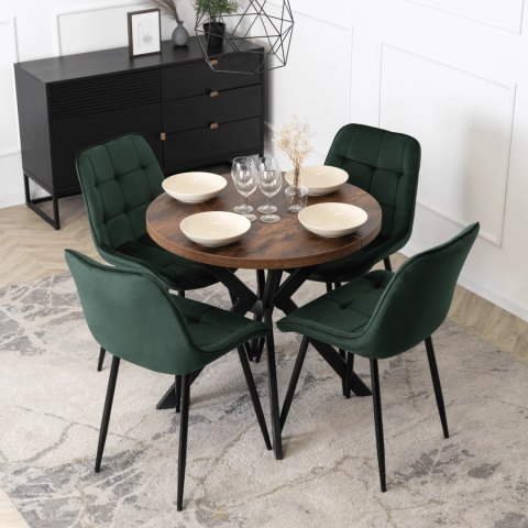 Stół DORIAN Rozkładany 80-160 cm Dąb Rustykalny/Czarny