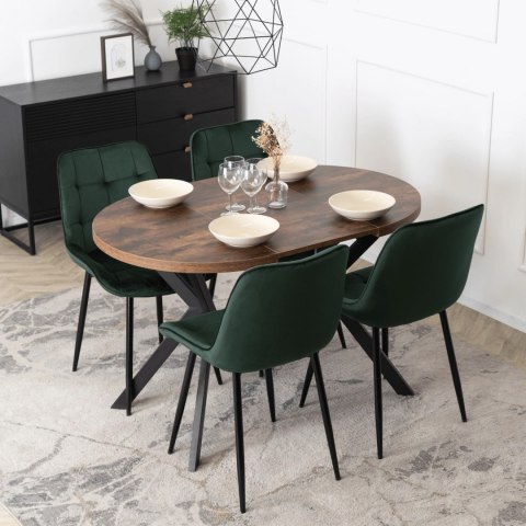 Stół DORIAN Rozkładany 80-160 cm Dąb Rustykalny/Czarny