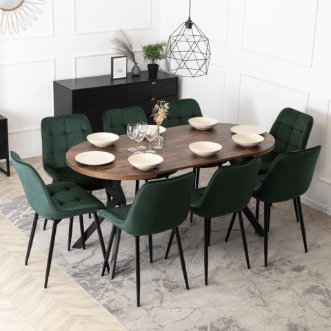 Stół DORIAN Rozkładany 80-160 cm Dąb Rustykalny/Czarny