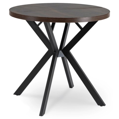 Stół DORIAN Rozkładany 80-160 cm Orzech/Czarny