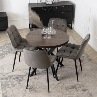 Stół DORIAN Rozkładany 80-160 cm Orzech/Czarny