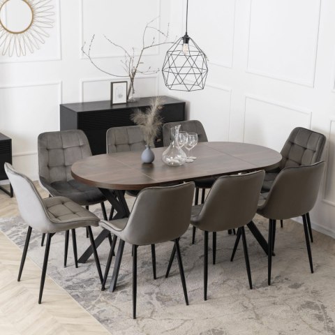 Stół DORIAN Rozkładany 80-160 cm Orzech/Czarny