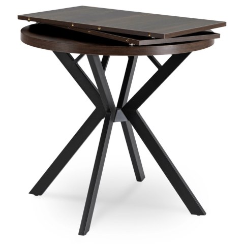 Stół DORIAN Rozkładany 80-160 cm Orzech/Czarny