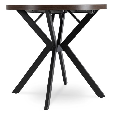 Stół DORIAN Rozkładany 80-160 cm Orzech/Czarny