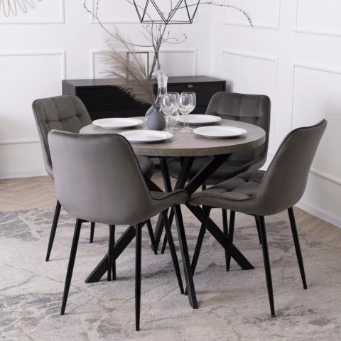 Stół LUGO Rozkładany 90-190 cm Beton/Czarny