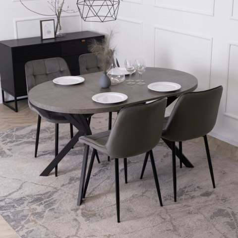 Stół LUGO Rozkładany 90-190 cm Beton/Czarny