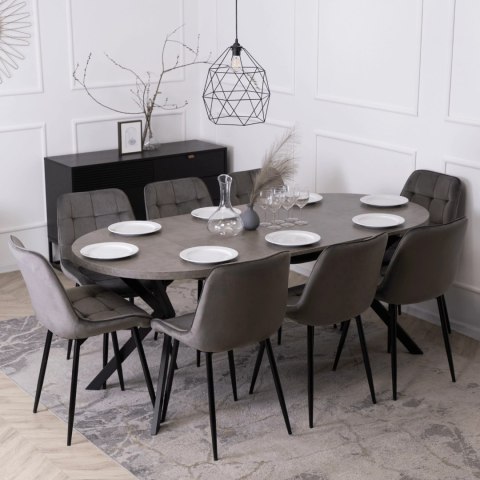 Stół LUGO Rozkładany 90-190 cm Beton/Czarny