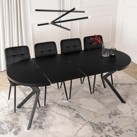 Stół LUGO Rozkładany 90-190 cm Czarny