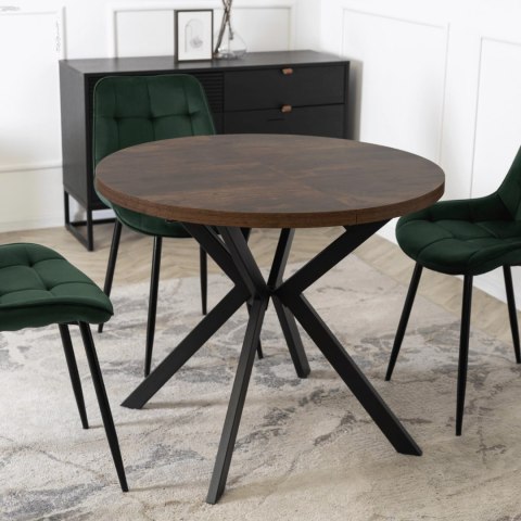 Stół LUGO Rozkładany 90-190 cm Dąb Rustykalny/Czarny