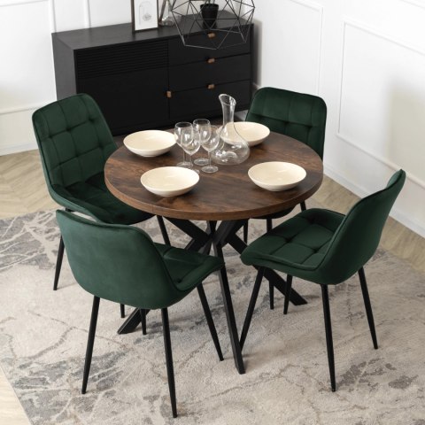 Stół LUGO Rozkładany 90-190 cm Dąb Rustykalny/Czarny