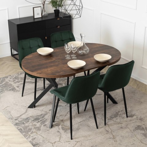 Stół LUGO Rozkładany 90-190 cm Dąb Rustykalny/Czarny