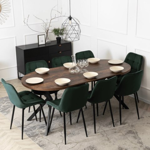 Stół LUGO Rozkładany 90-190 cm Dąb Rustykalny/Czarny