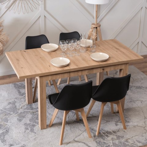 Stół SKUBI Rozkładany 120-160 cm Dąb Artisan