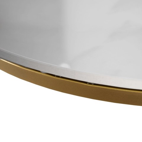 Stolik Ceramiczny KORIN Biały Połysk/Złoty