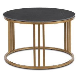 Stolik Ceramiczny KORIN Czarny Marmur/Złoty