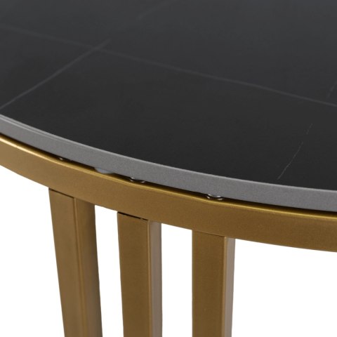 Stolik Ceramiczny KORIN Czarny Marmur/Złoty