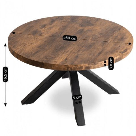 Stolik LINCOLN Dąb Rustykalny/Czarny