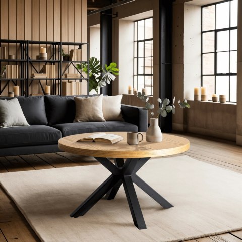 Stolik LINCOLN Dąb Złoty/Czarny