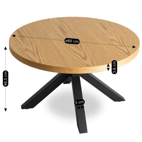 Stolik LINCOLN Dąb Złoty/Czarny