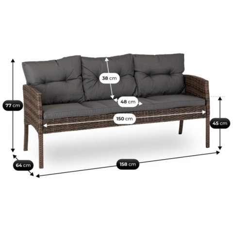 Zestaw Mebli Ogrodowych ATLANTA Brązowy