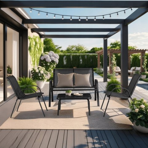 Zestaw Mebli Ogrodowych MINNESOTA Czarny