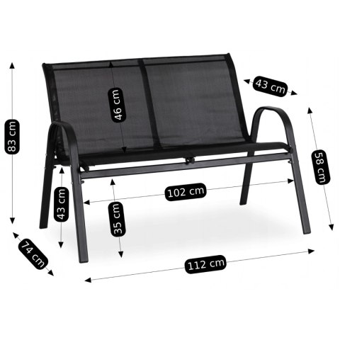 Zestaw Mebli Ogrodowych MINNESOTA Czarny
