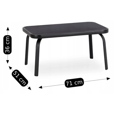 Zestaw Mebli Ogrodowych MINNESOTA Czarny