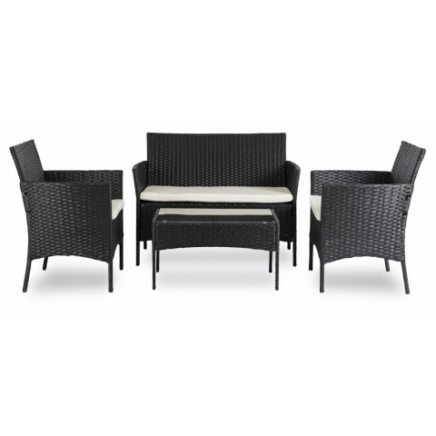 Zestaw Mebli Ogrodowych MISSISIPI Czarny/Beżowy