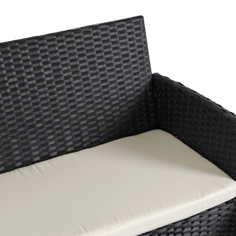 Zestaw Mebli Ogrodowych MISSISIPI Czarny/Beżowy