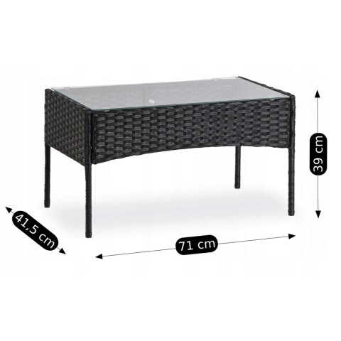 Zestaw Mebli Ogrodowych MISSISIPI Czarny/Beżowy