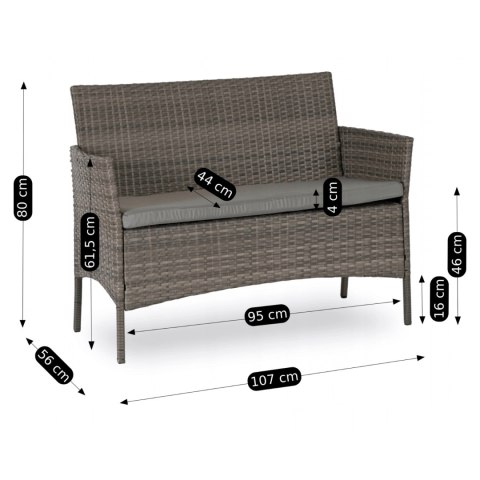 Zestaw Mebli Ogrodowych MISSISIPI Szary