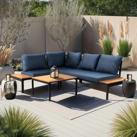 Zestaw Mebli Ogrodowych NORMAN Granatowy/Czarny