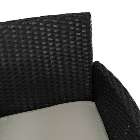 Zestaw Mebli Ogrodowych POMONA Czarny/Beżowy