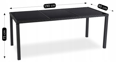 Zestaw Mebli Ogrodowych POMONA Czarny/Beżowy