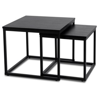 Zestaw Stolików Kawowych TEVET Czarny do Salonu Loft