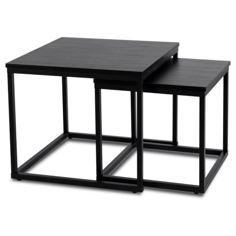 Zestaw Stolików Kawowych TEVET Czarny do Salonu Loft