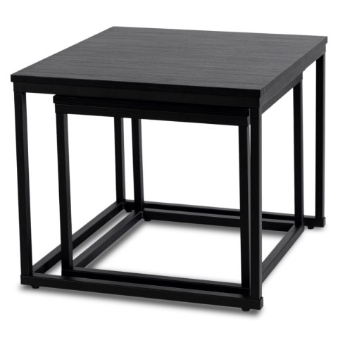 Zestaw Stolików Kawowych TEVET Czarny do Salonu Loft