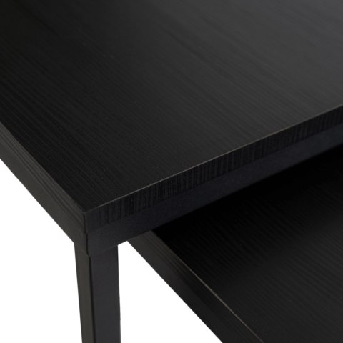 Zestaw Stolików Kawowych TEVET Czarny do Salonu Loft