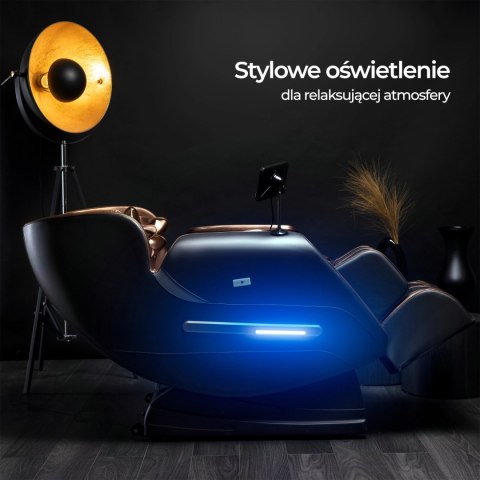 Fotel Masujący VX MAX Wypoczynkowy Brązowy Ekoskóra Nowoczesny Angielski